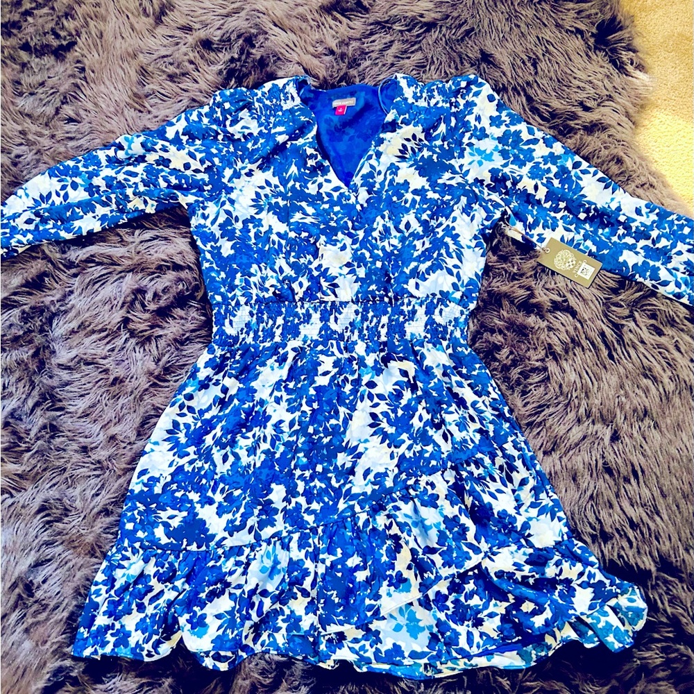 Opulent Blue Dress balloon sleeves